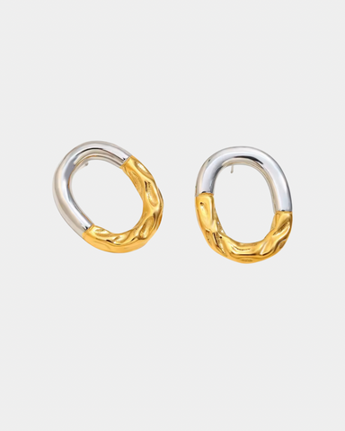 Gold and Silver Stud Earrings