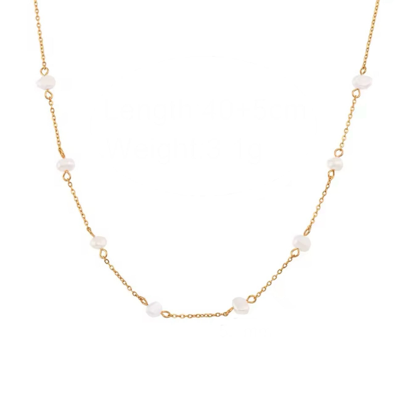 Tiny Pearls Necklace - Gold