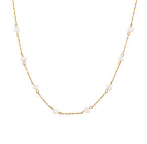 Tiny Pearls Necklace - Gold