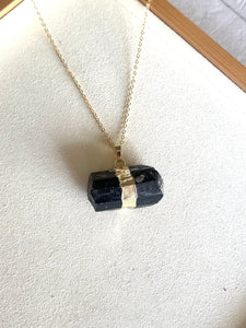 Black Tourmaline Necklace - Gold