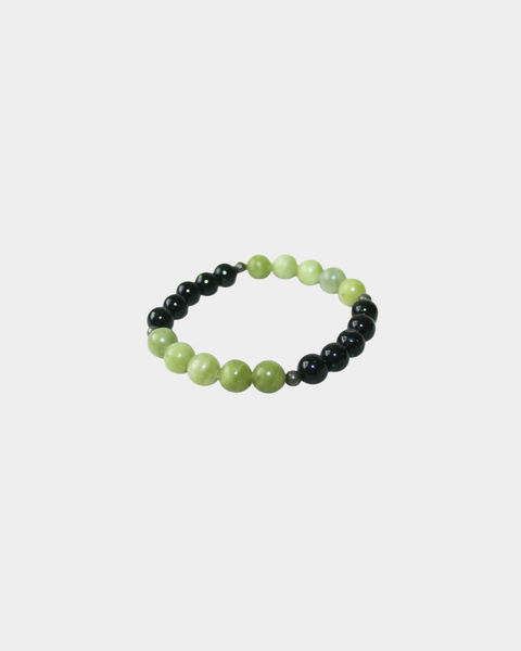 No Worries - Green Jasper, Green Goldstone, Pyrite - Gemstone Bracelet