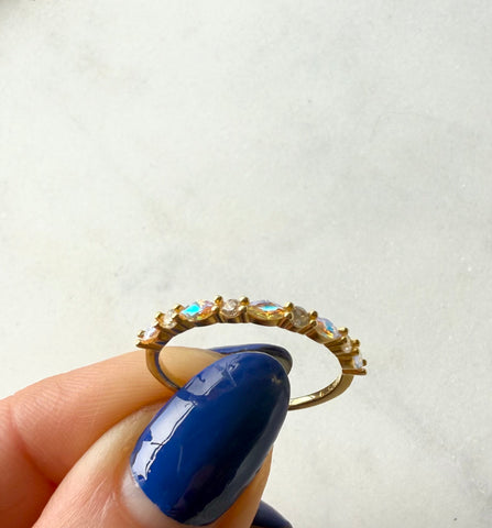 Aura Quartz Band Ring - Gold