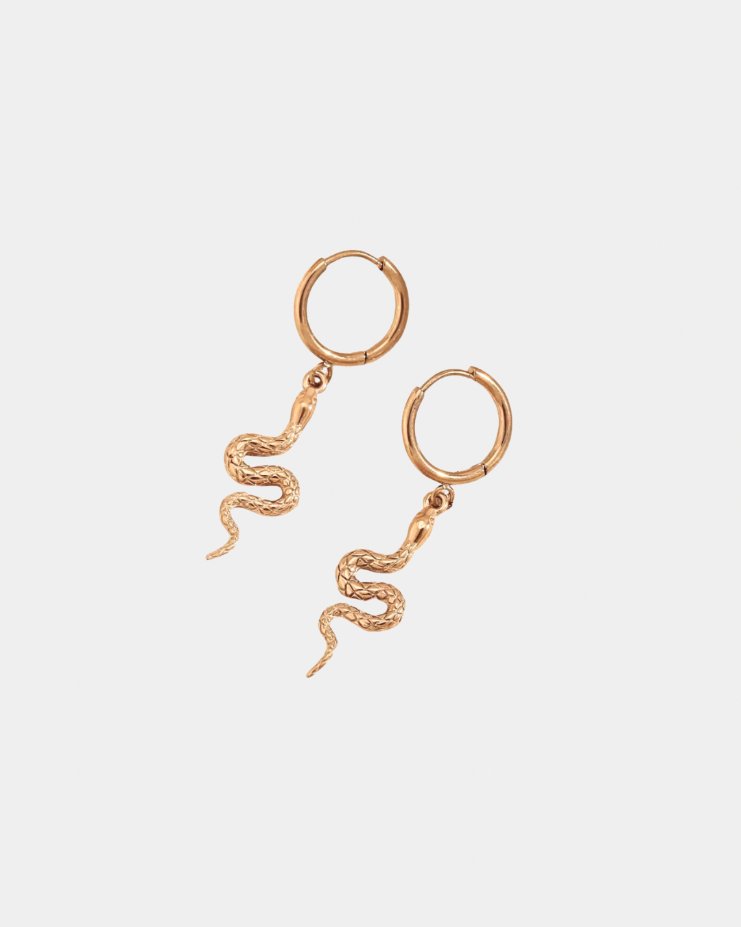 Snake Hoop Earrings - Gold