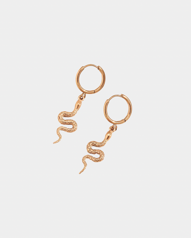 Snake Hoop Earrings - Gold