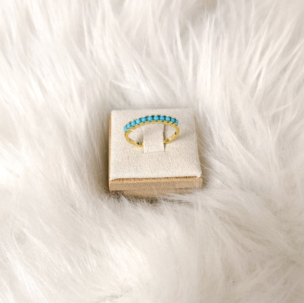 Turquoise Ring in Gold - 925 Sterling Silver