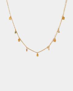 Indian Agate Boho Necklace - Gold