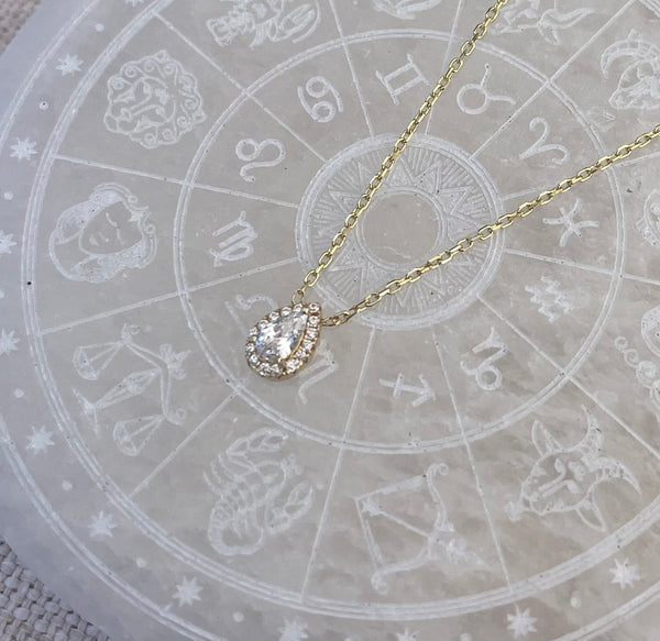 Teardrop Necklace - Sterling Silver and 18k Gold Plated