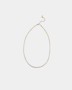 Shiny Rhinestone Necklace - Gold Plated