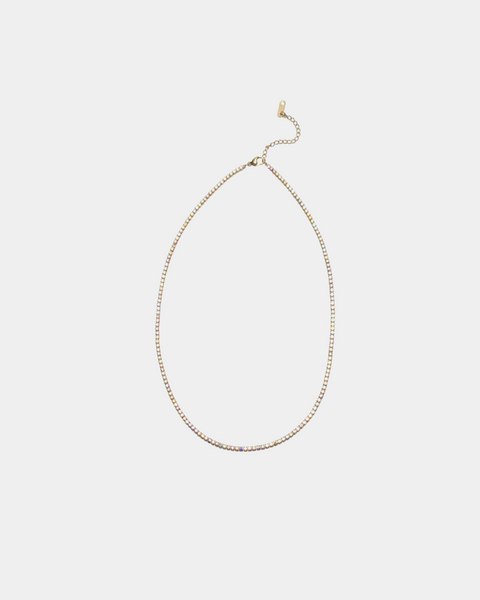 Shiny Rhinestone Necklace - Gold Plated