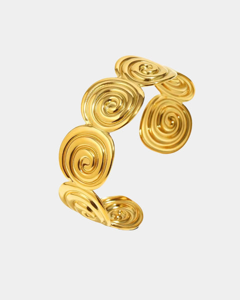 Spiral Cuff Bracelet - Adjustable - Gold & Silver