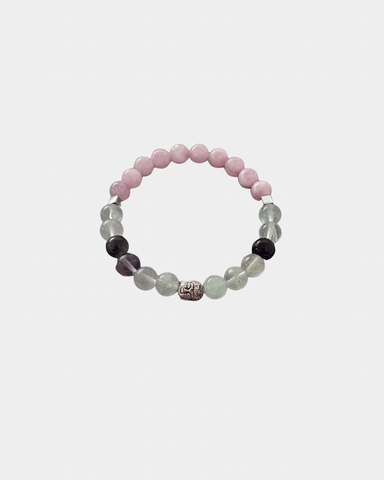 Mental Focus & Clarity  - Fluorite, Lepidolite, Hematite, Buddha - Gemstone Bracelet