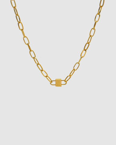Locked Chain Necklace - Gold