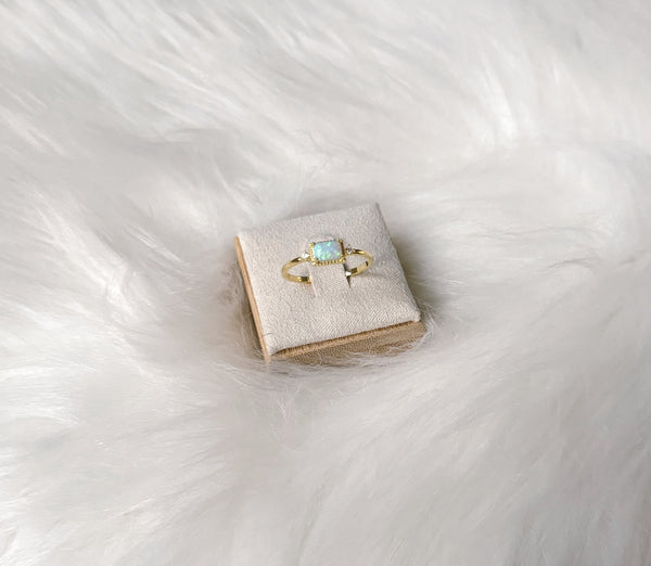 Blue Opal Ring in Gold - 925 Sterling Silver