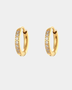 Crystal Hoop Earrings - Gold