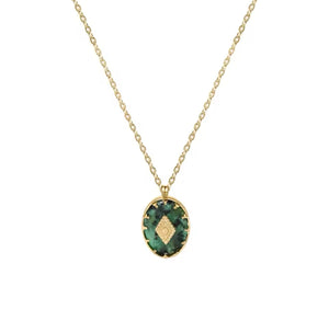 African Turquoise Necklace - Gold