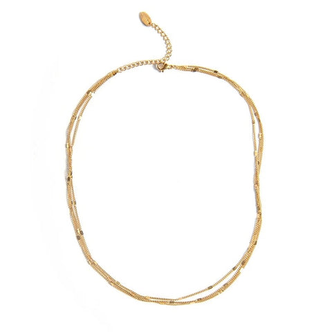 Triple Layered Choker Necklace - Gold