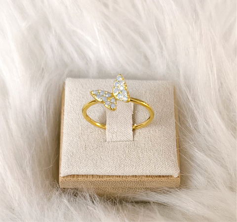 Butterfly Ring in Gold - 925 Sterling Silver