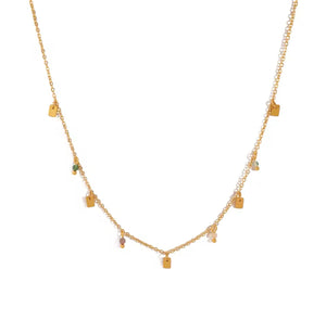 Indian Agate Boho Necklace - Gold