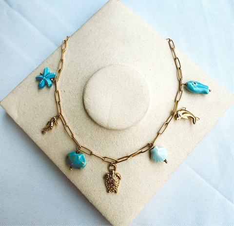Ocean Charm Necklace I - Gold
