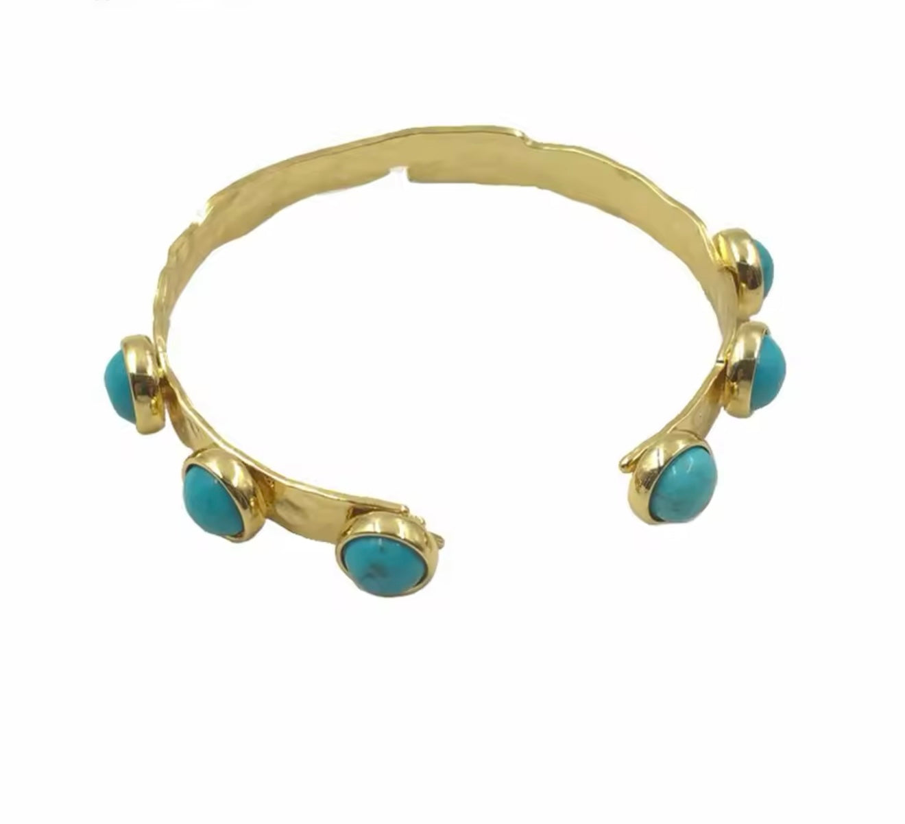 Turquoise Bangle Bracelet - Gold
