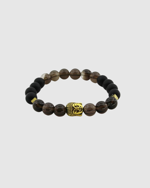 Achievement - Buddha, Obsidian, Smoky Quartz, Hematite - Gemstone Bracelet