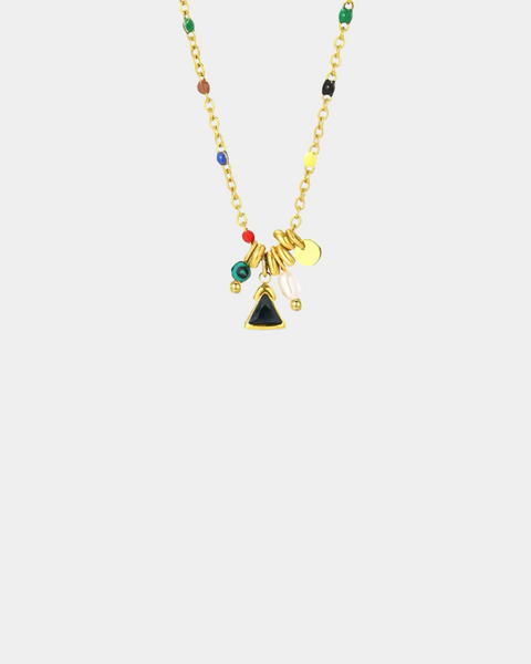 Colorful Boho Necklace - Gold