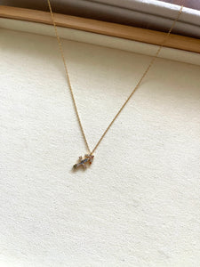 Zodiac Sign Necklace with Colorful Crystals - Sagittarius - 18K Gold