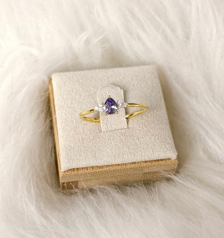 Amethyst Ring in Gold - 925 Sterling Silver