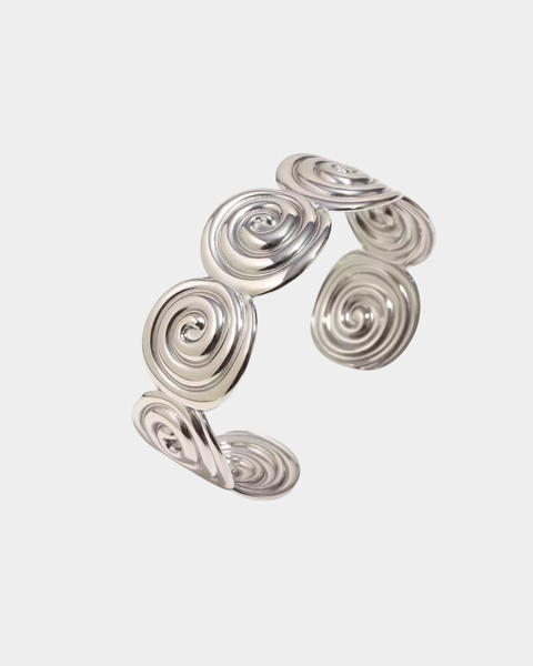 Spiral Cuff Bracelet - Adjustable - Gold & Silver