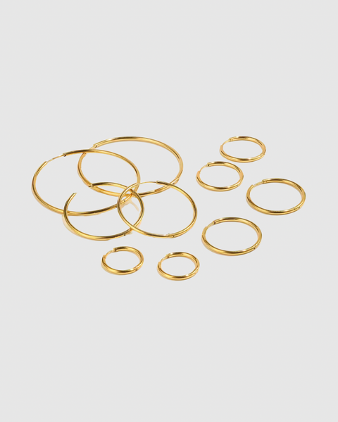 Hoop Earrings - Stainless Steel - Gold