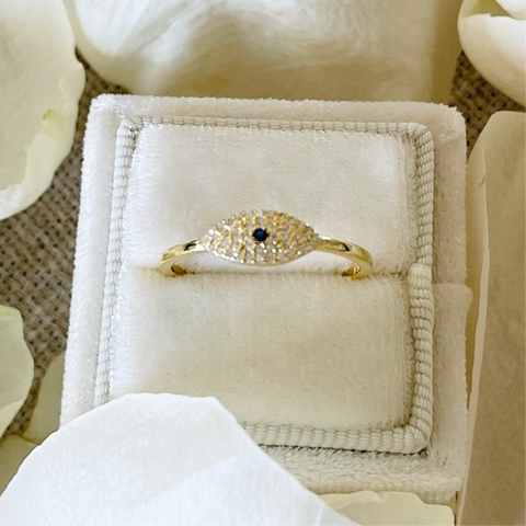 Dainty Eye Ring in Gold - 925 Sterling Silver