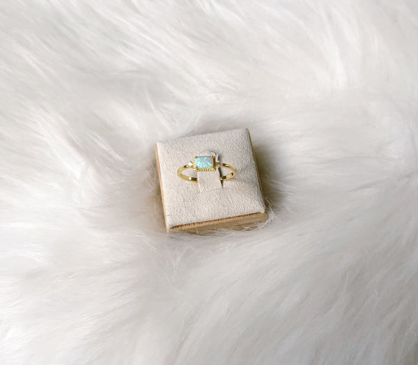 Blue Opal Ring in Gold - 925 Sterling Silver