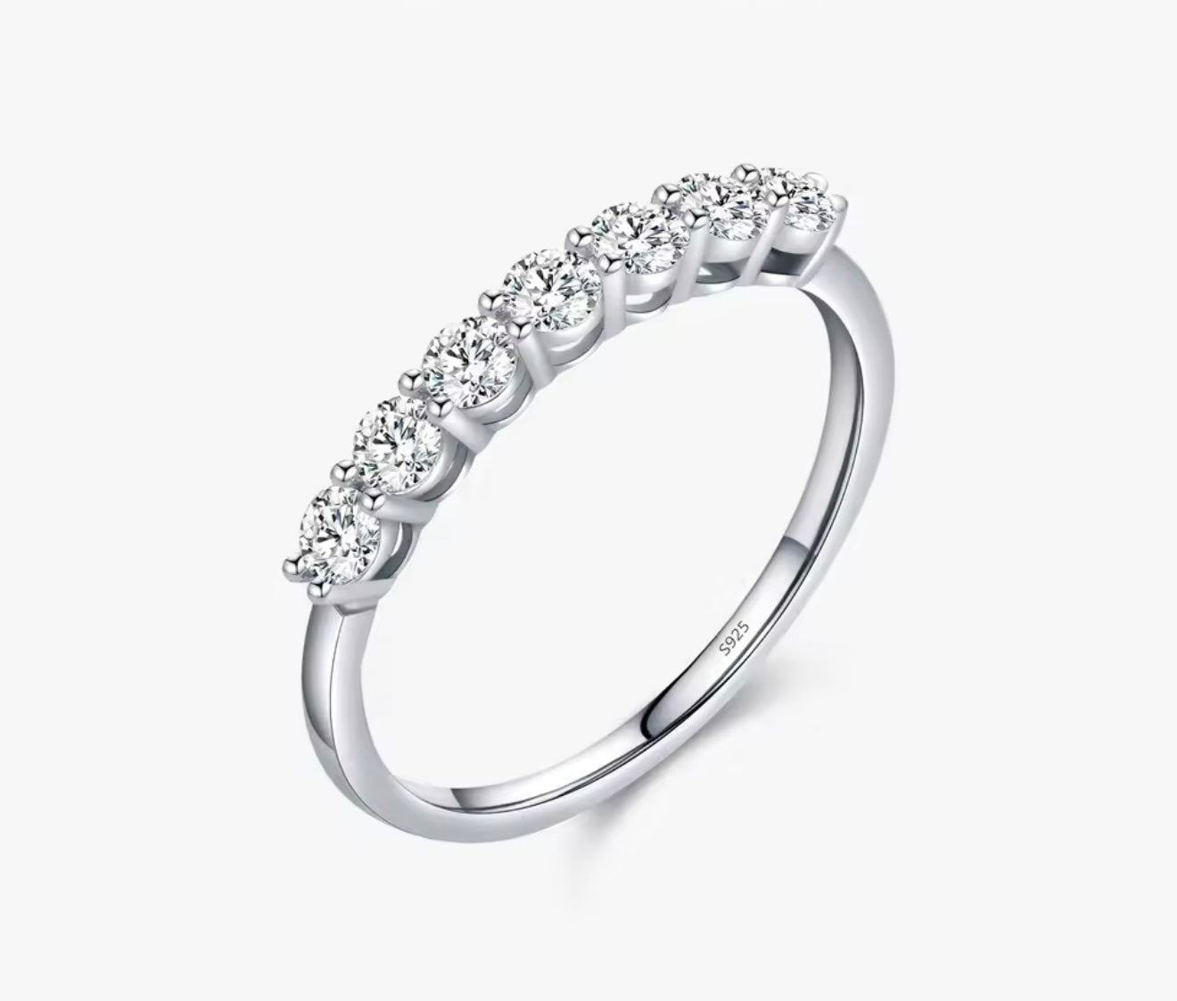 Chunky Crystals Stacking Ring - 925 Sterling Silver