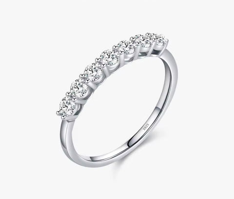 Chunky Crystals Stacking Ring - 925 Sterling Silver