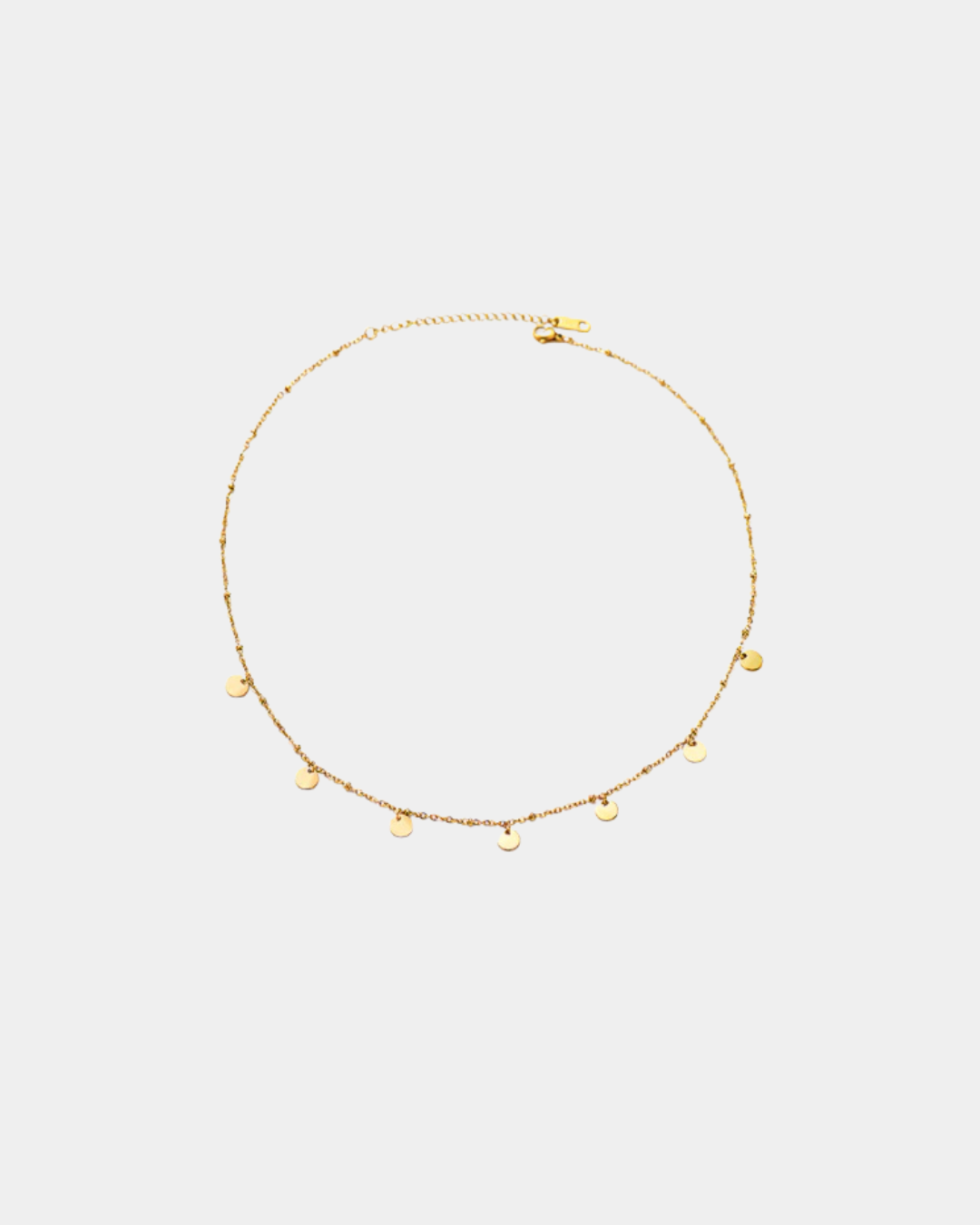 Boho Necklace with Round Charms - Gold