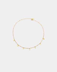 Boho Necklace with Round Charms - Gold