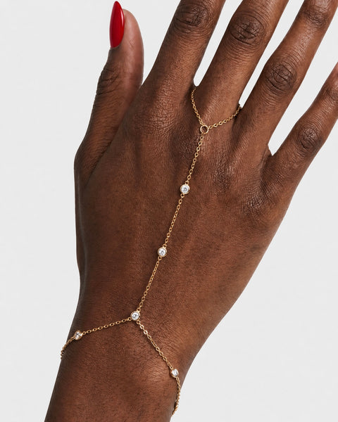 Crystal Hand Chain - Gold