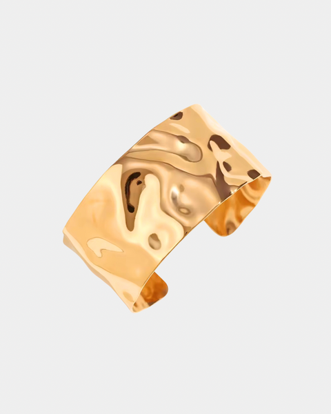 Crumpled Cuff Bracelet - Adjustable - Gold & Silver