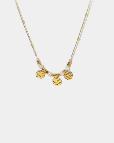Boho Rose Quartz Necklace - Gold