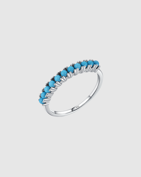 Turquoise Statement Ring - 925 Sterling Silver - Gold & Silver