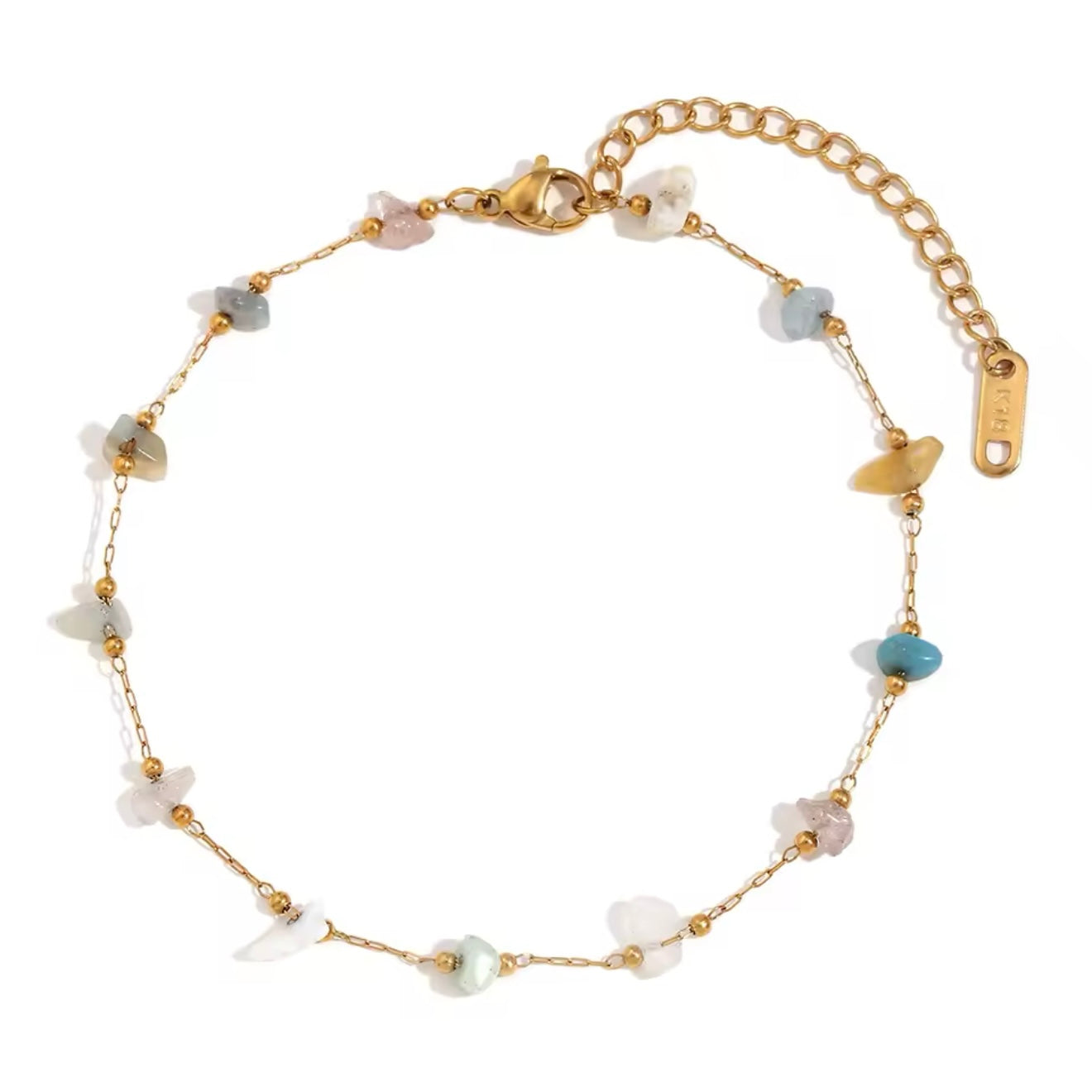 Amazonite Anklet - Gold