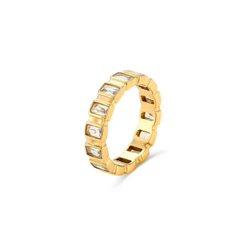 Crystal Band Ring - Gold - Size 7