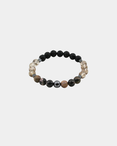 Forgiveness - Rhodonite, Smokey Quartz, Lava, Hematite - Gemstone Bracelet