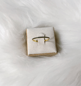 Onyx Band Ring in Gold - 925 Sterling Silver