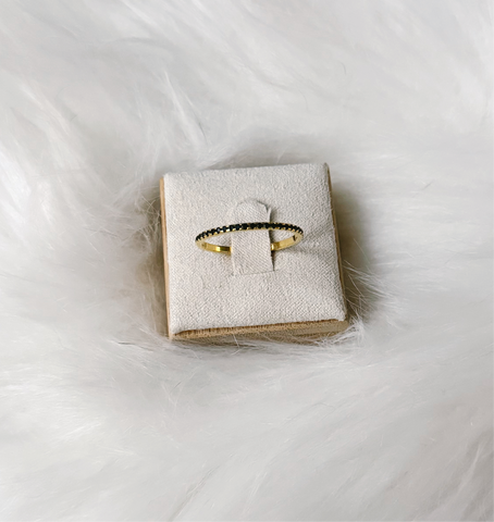 Onyx Band Ring in Gold - 925 Sterling Silver