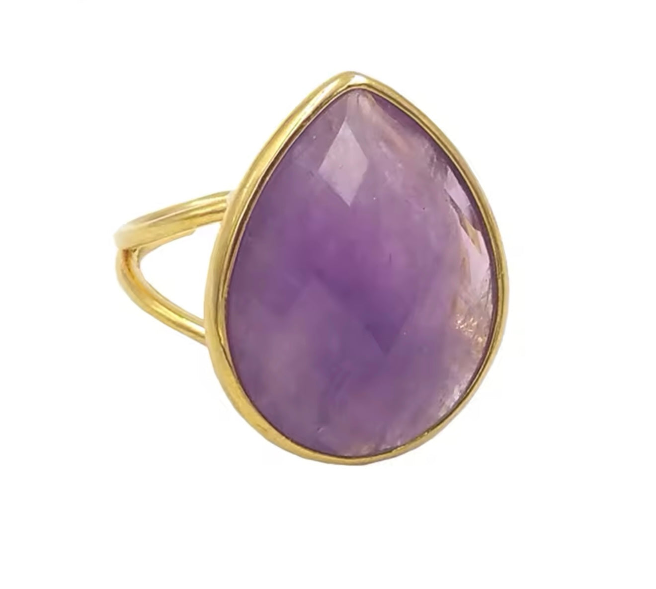 Amethyst Ring - Adjustable - Gold