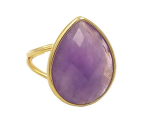 Amethyst Ring - Adjustable - Gold