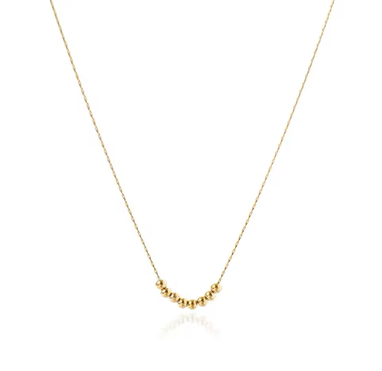 Minimal Necklace with Gold Beads - Gold
