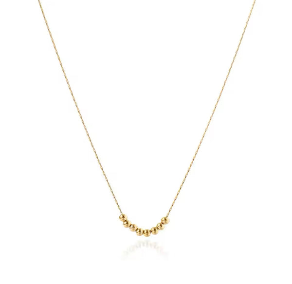 Minimal Necklace with Gold Beads - Gold