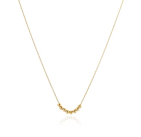 Minimal Necklace with Gold Beads - Gold